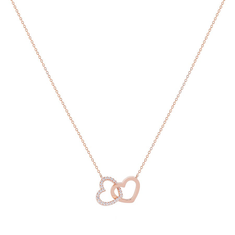 Argento Rose Gold Interlocking Hearts Necklace