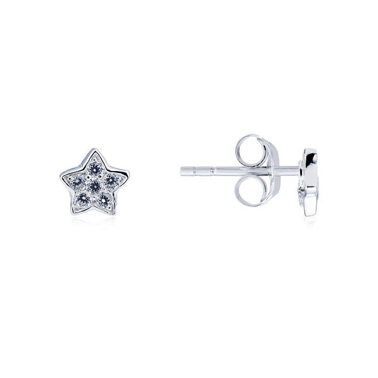 Argento Silver Sparkling Star Studs