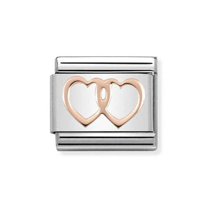 Nomination Rose Gold Double Heart Charm