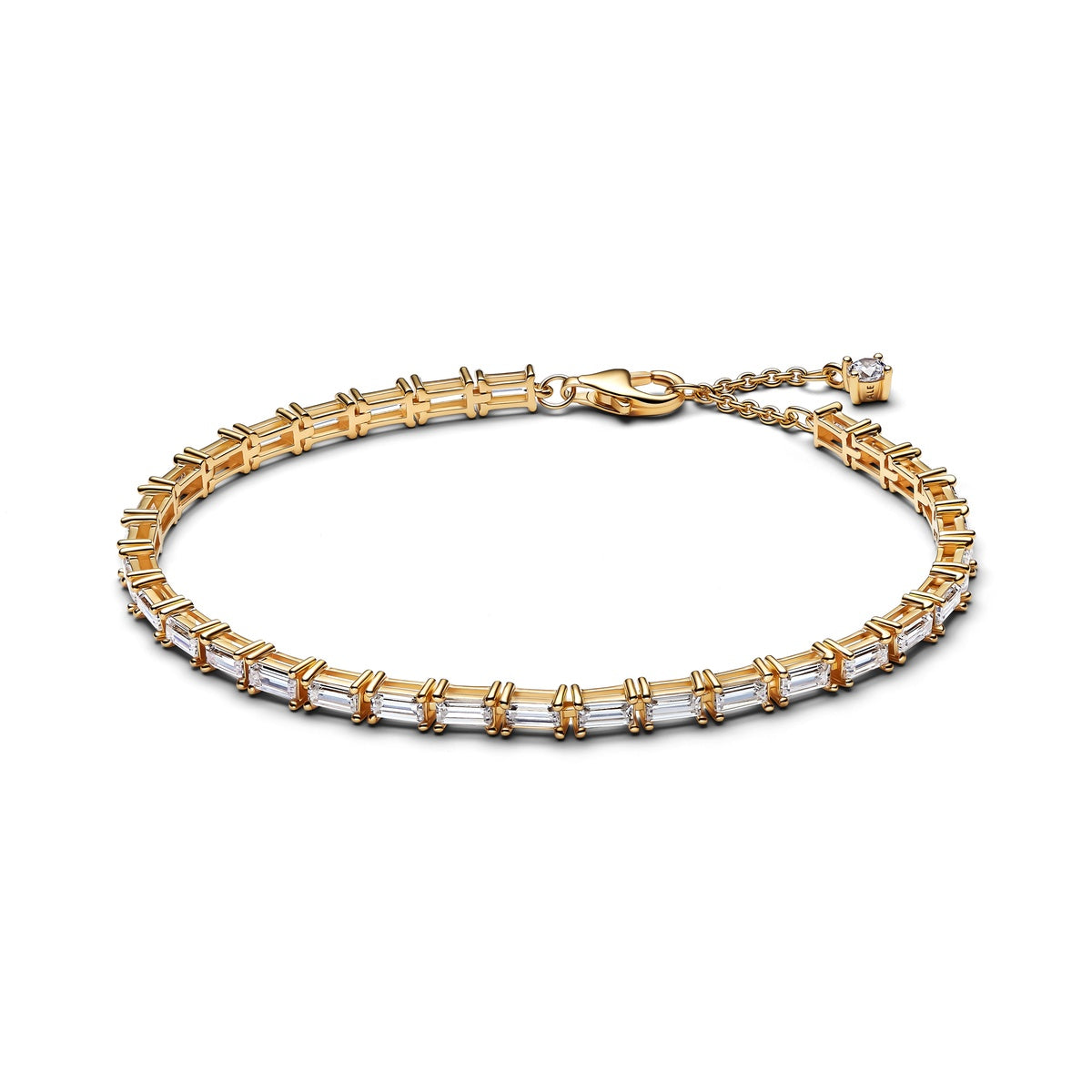 Pandora Gold Sparkling Baguette Tennis Bracelet