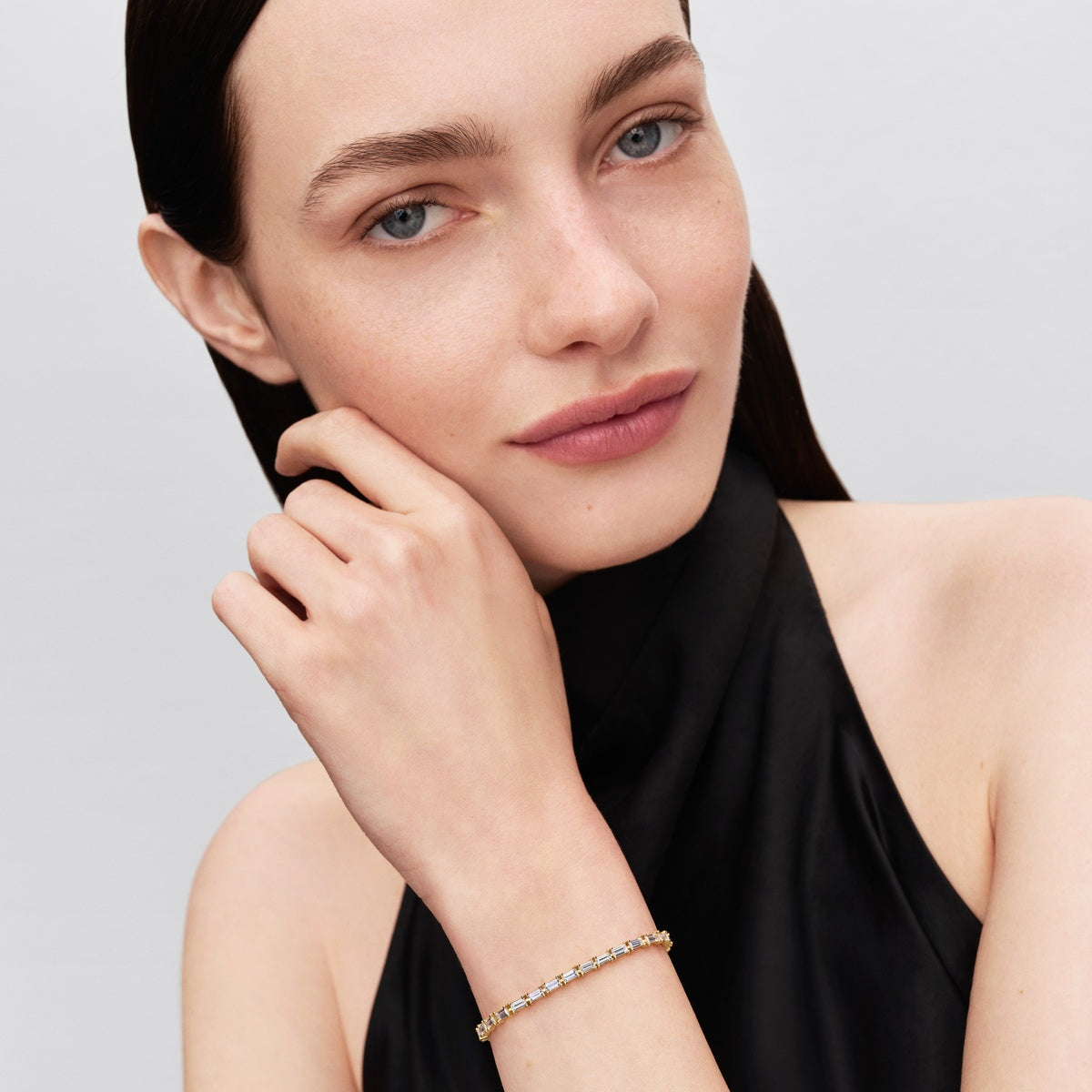 Pandora Gold Sparkling Baguette Tennis Bracelet
