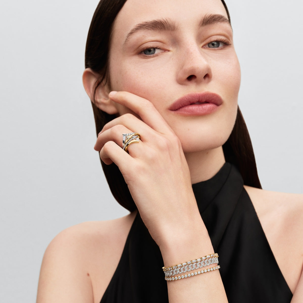 Pandora Gold Sparkling Baguette Tennis Bracelet