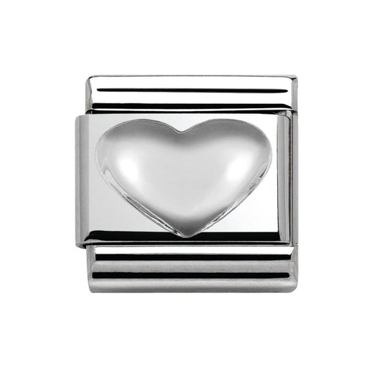Nomination Silver Raised Heart Charm