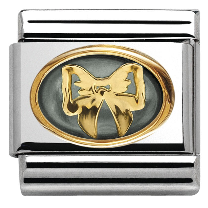 Nomination Glitter Nights Grey Mother of Pearl Bow Charm