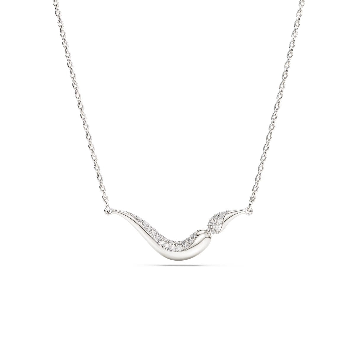 Swarovski Classica Sterling Silver White Round Cut Necklace