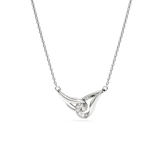 Swarovski Classica Sterling Silver White Round Cut Interlocking Necklace