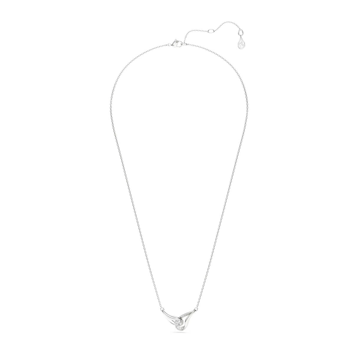 Swarovski Classica Sterling Silver White Round Cut Interlocking Necklace