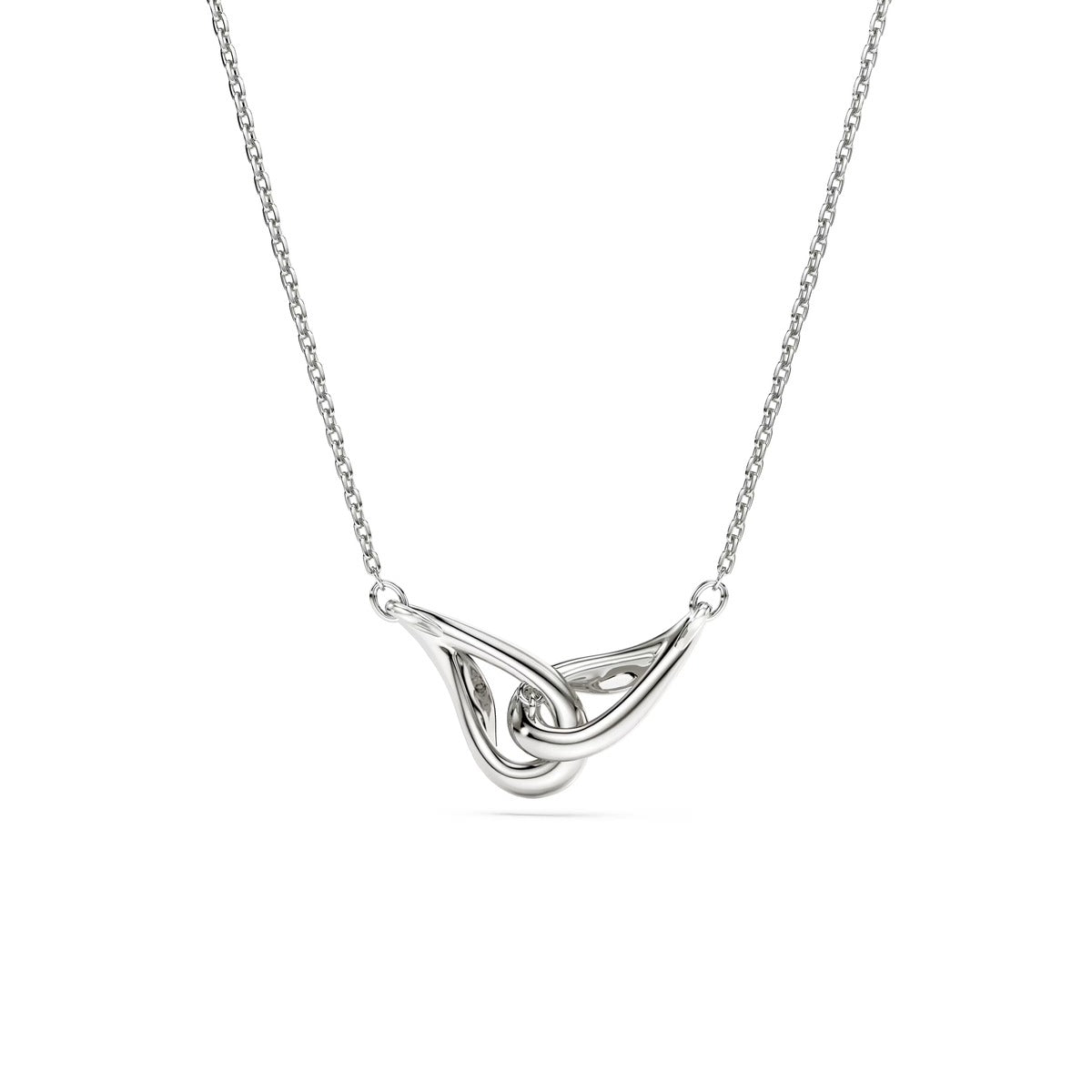 Swarovski Classica Sterling Silver White Round Cut Interlocking Necklace
