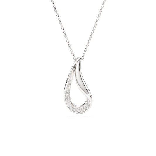 Swarovski Classica Sterling Silver White Round Cut Long Necklace