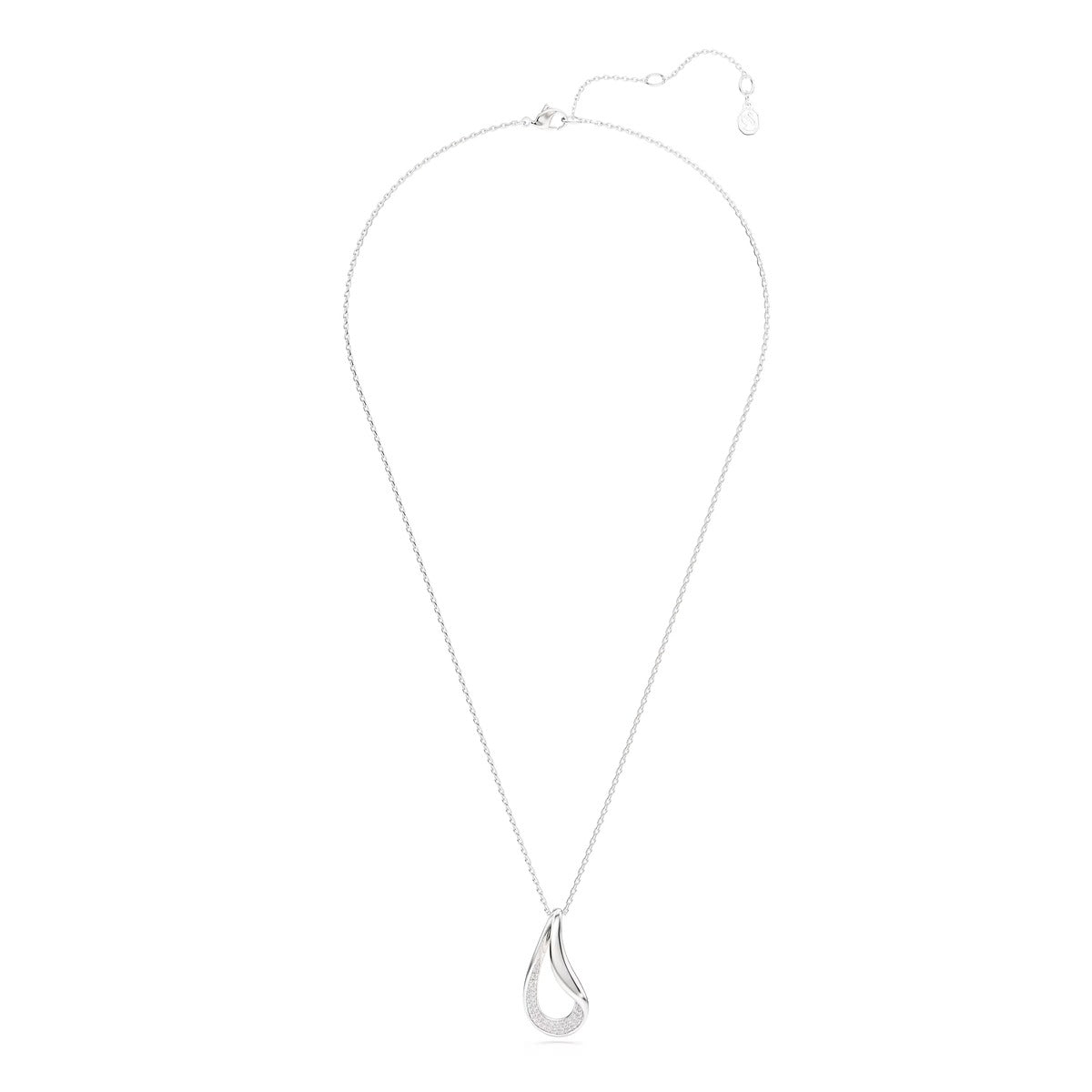 Swarovski Classica Sterling Silver White Round Cut Long Necklace