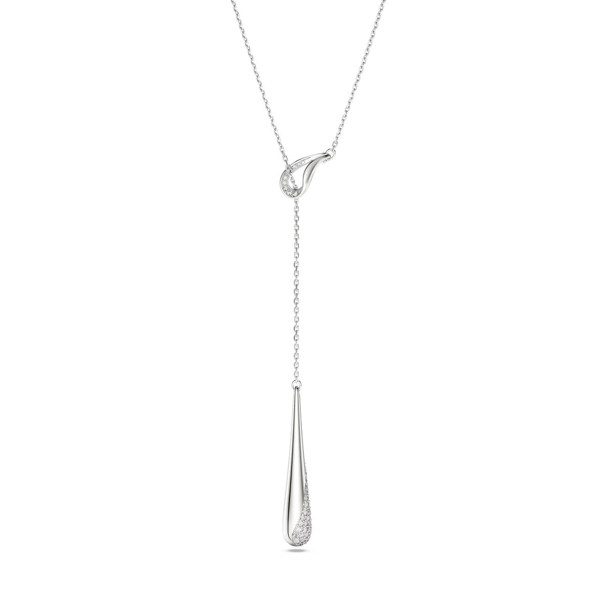 Swarovski Classica Sterling Silver White Round Cut Y Necklace