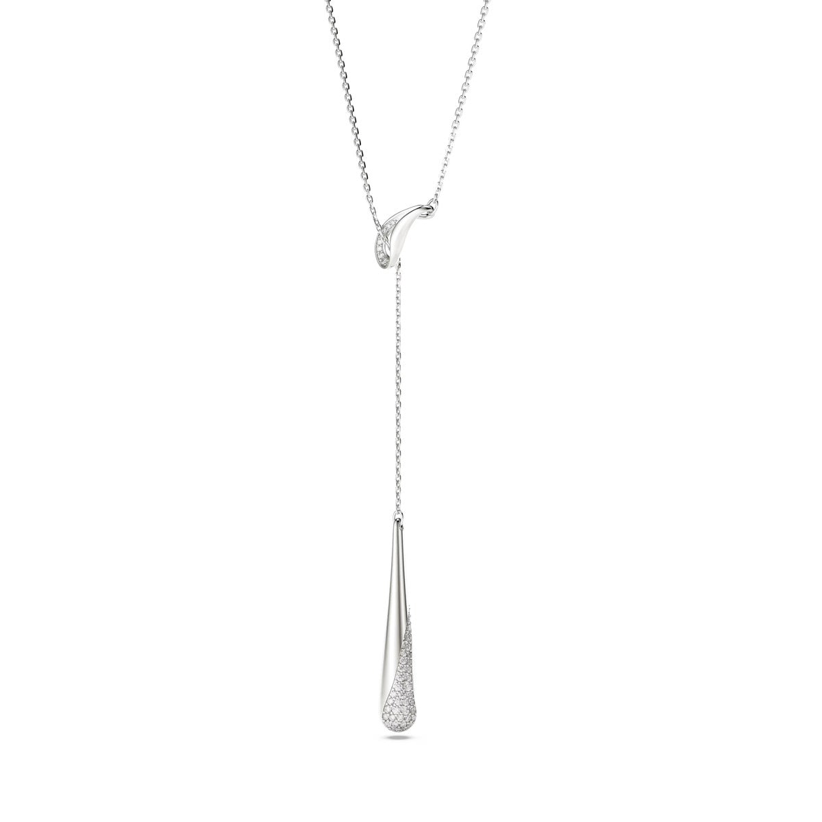 Swarovski Classica Sterling Silver White Round Cut Y Necklace