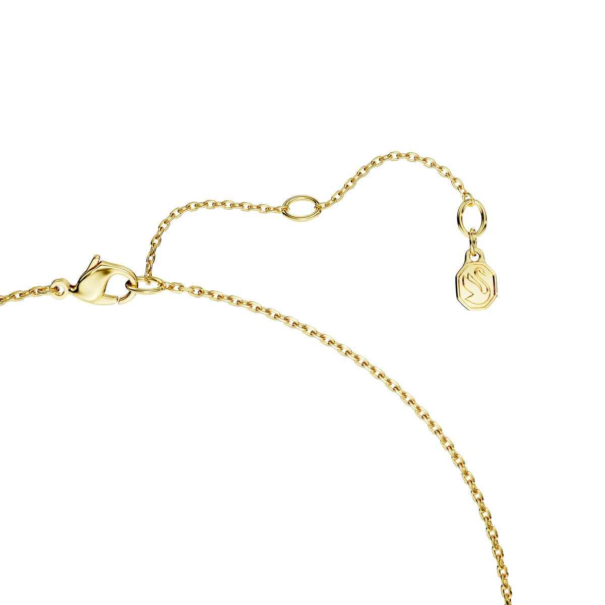 Swarovski Classica Sterling Silver Gold Round Cut Interlocking Necklace