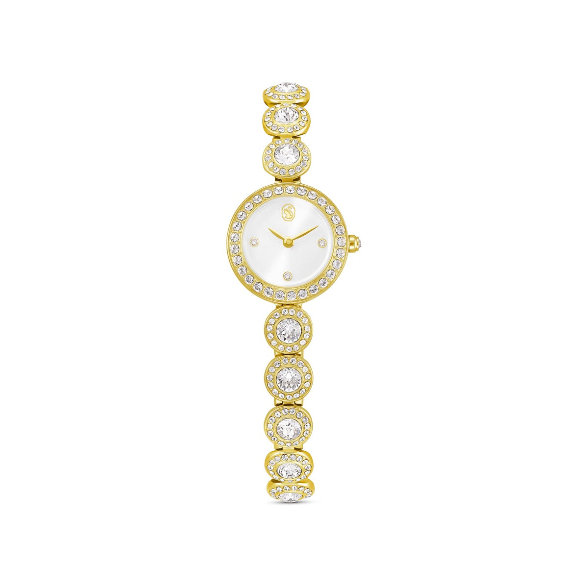Swarovski Una Angelic Gold White Crystal Bracelet Watch
