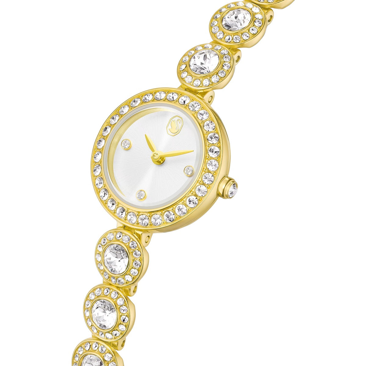 Swarovski Una Angelic Gold White Crystal Bracelet Watch