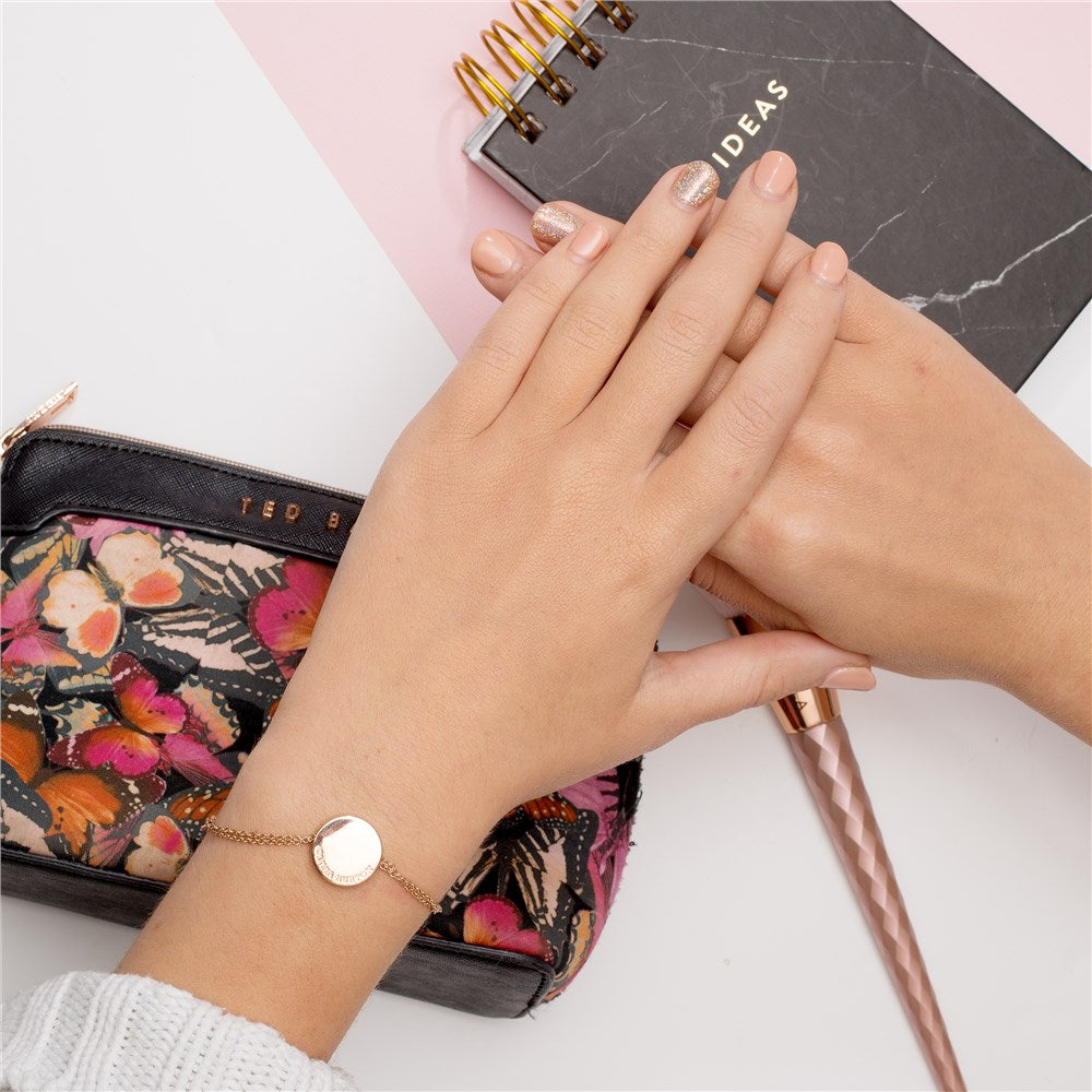 Olivia Burton Rose Gold Disc Bracelet