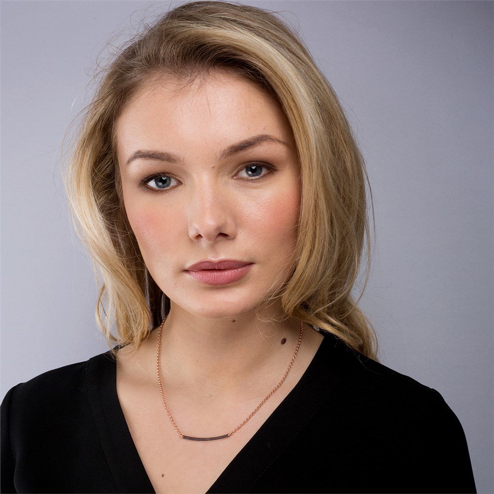Argento Recycled Rose Gold Curved Bar Necklace