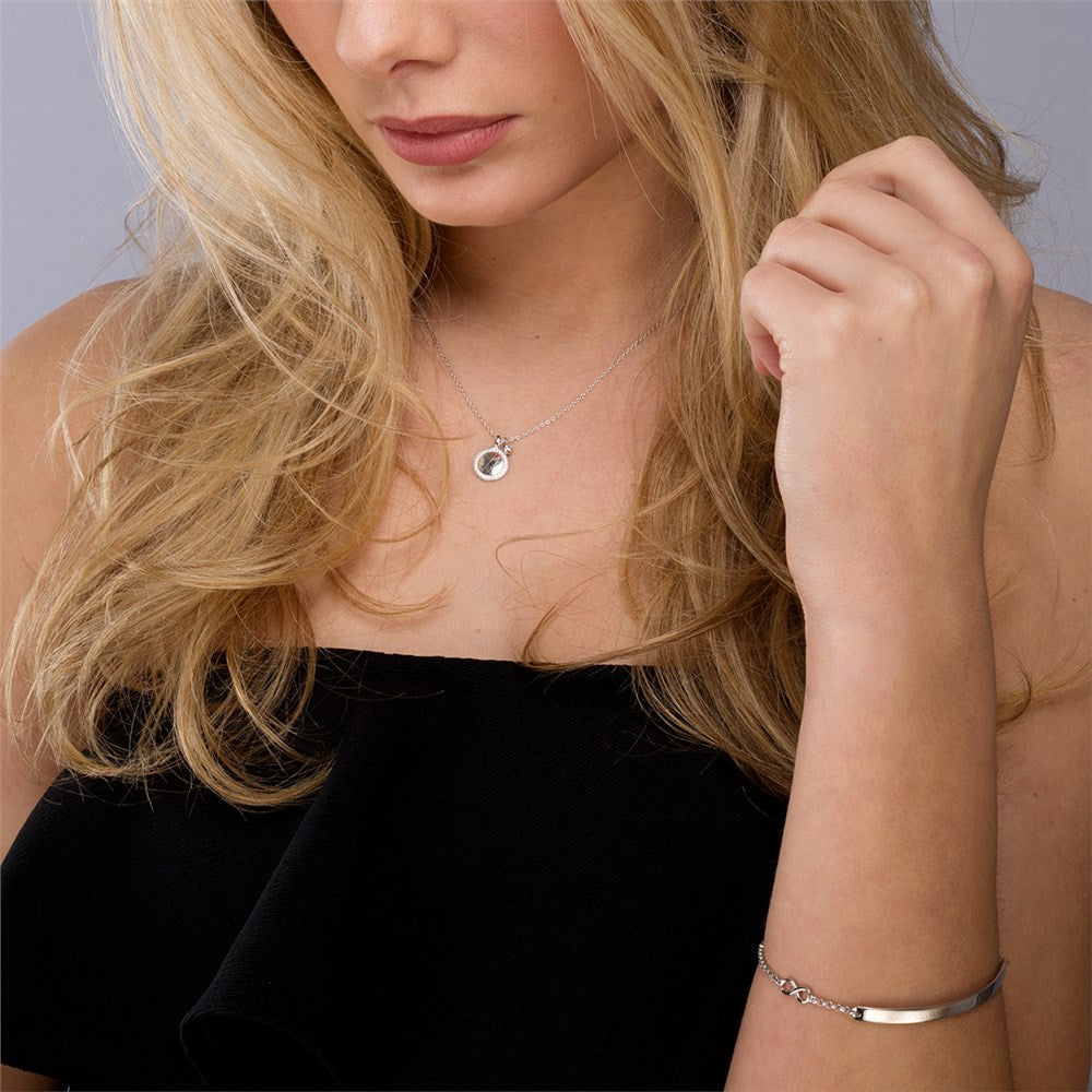 Argento Silver Infinity Bar Bracelet