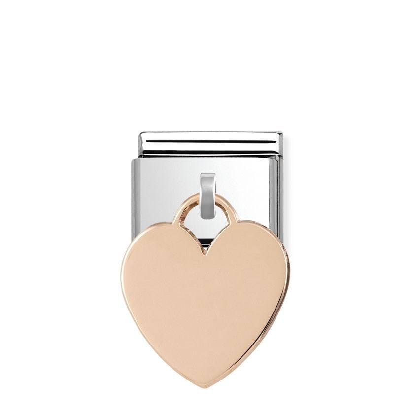 Nomination Rose Gold Heart Engraving Charm