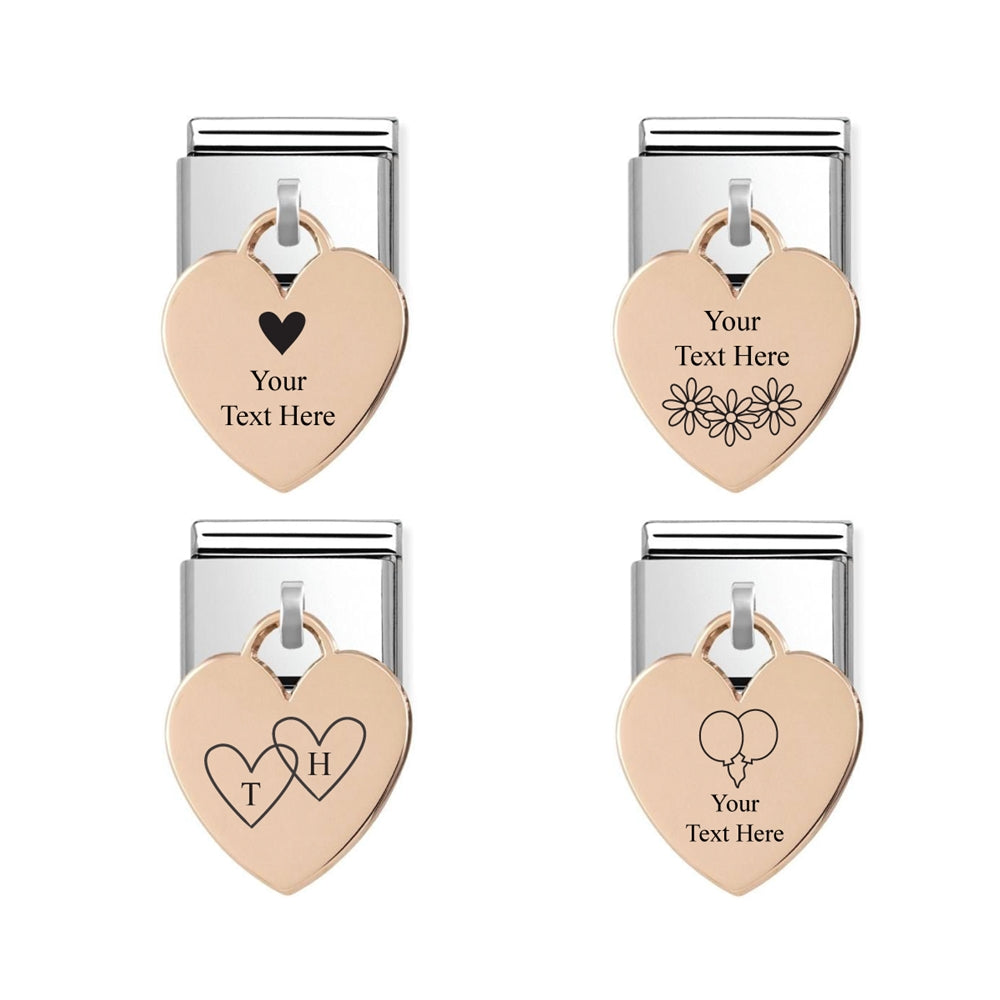 Nomination Rose Gold Heart Engraving Charm