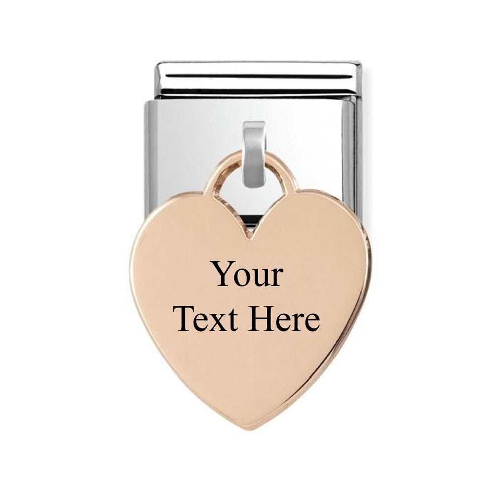 Nomination Rose Gold Heart Engraving Charm