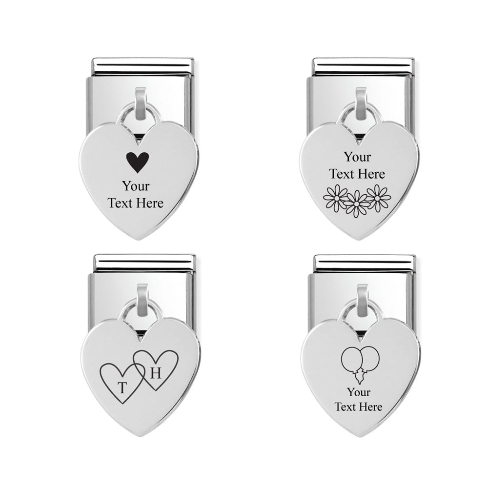 Nomination Silver Heart Engraving Charm