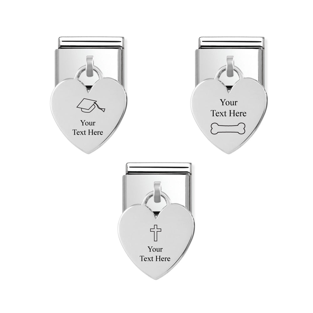 Nomination Silver Heart Engraving Charm