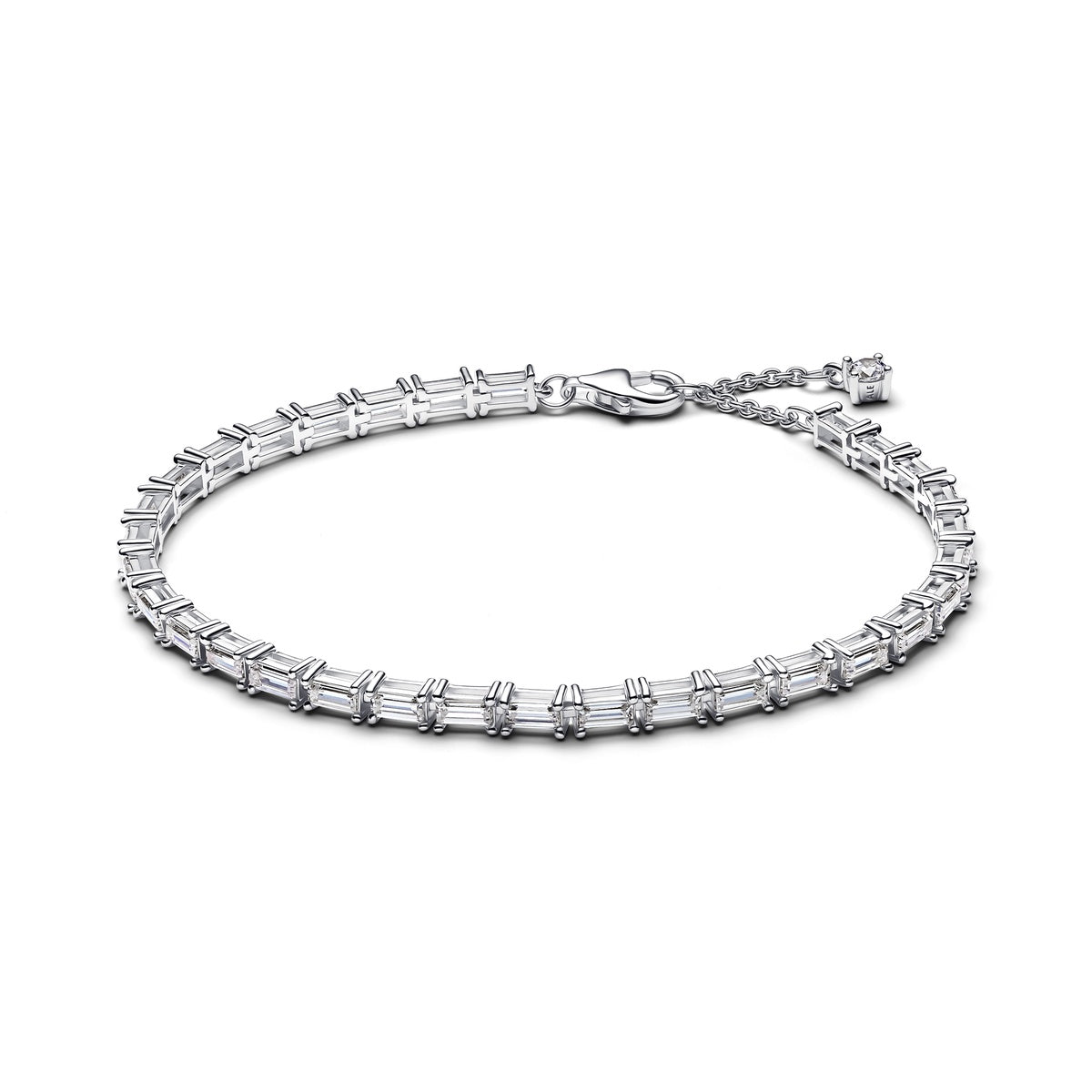 Pandora Silver Sparkling Baguette Tennis Bracelet