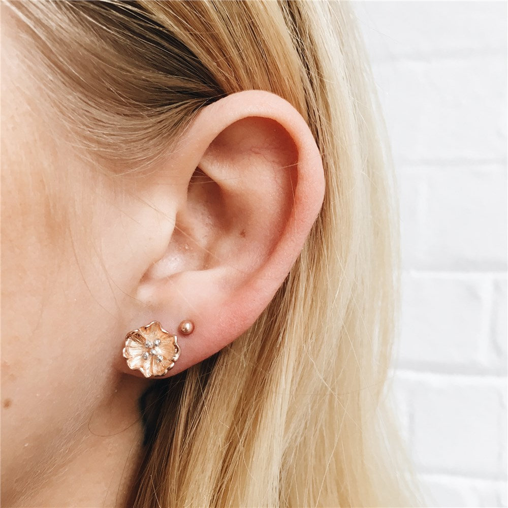 Olivia Burton Rose Gold Poppy Stud Earrings