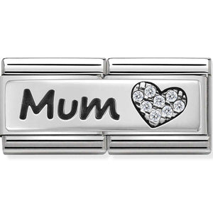 Nomination Silver Mum Double Plate Charm
