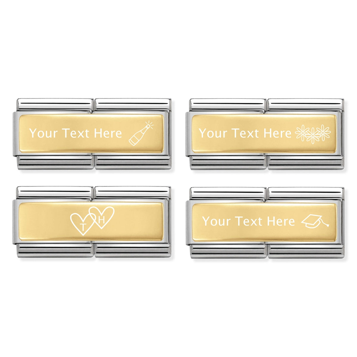 Nomination Gold Engravable Double Plate Charm