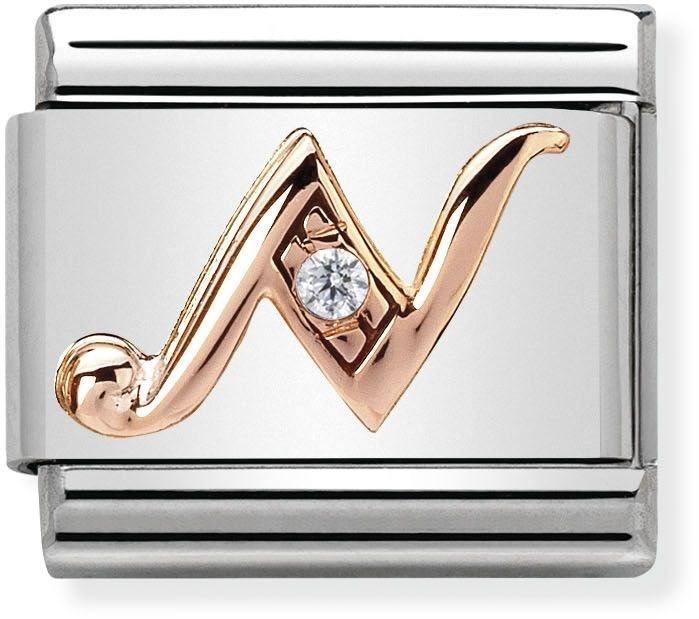 Nomination Rose Gold Letter N Charm