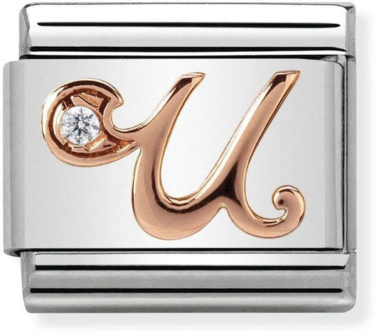 Nomination Rose Gold Letter U Charm