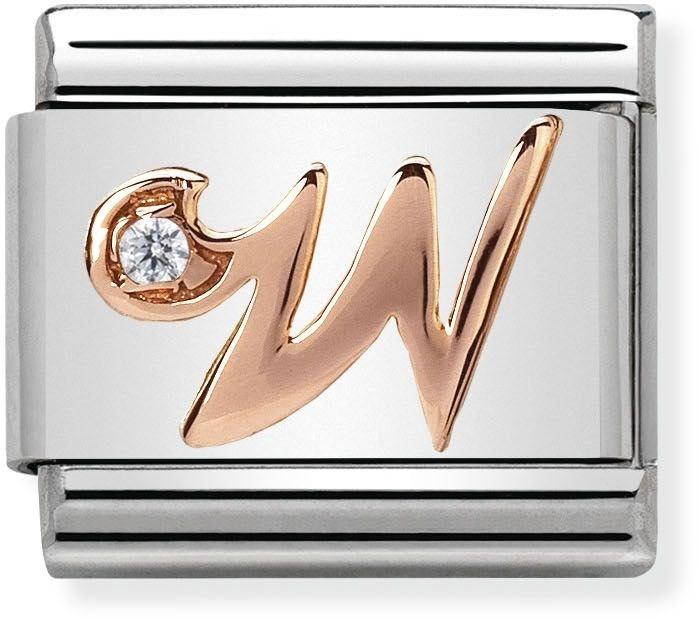Nomination Rose Gold Letter W Charm