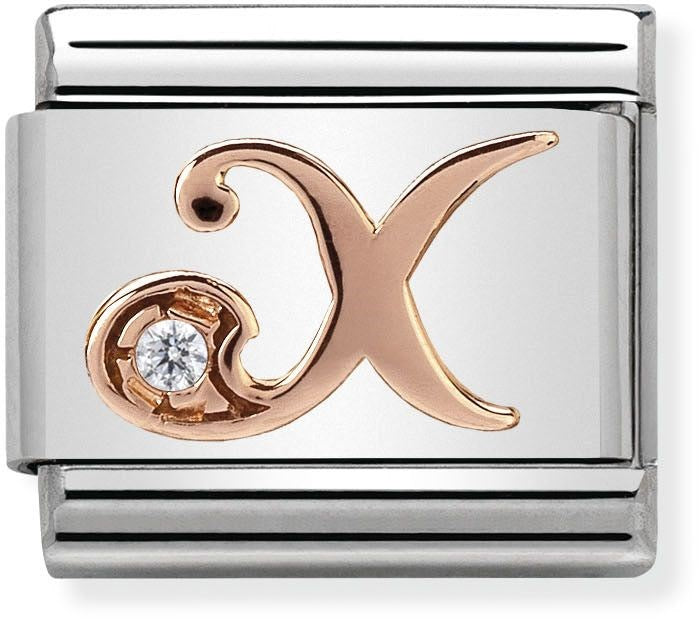 Nomination Rose Gold Letter X Charm