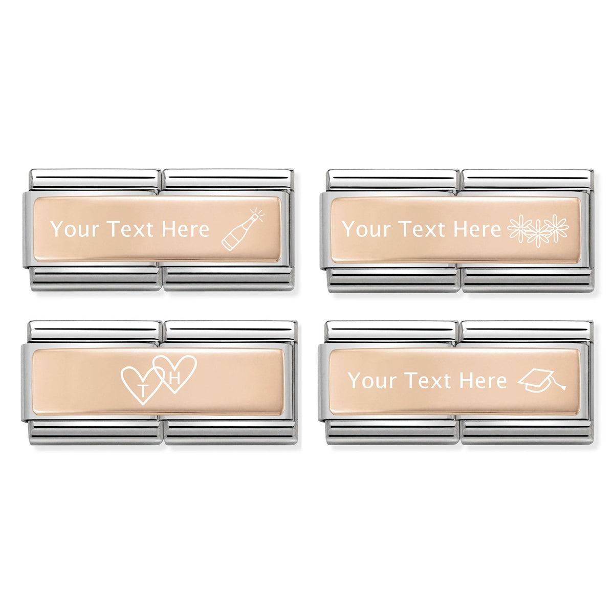 Nomination Rose Gold Engravable Double Plate Charm