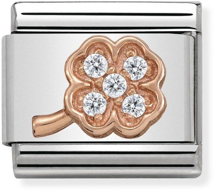 Nomination Rose Gold Pave Clover Charm