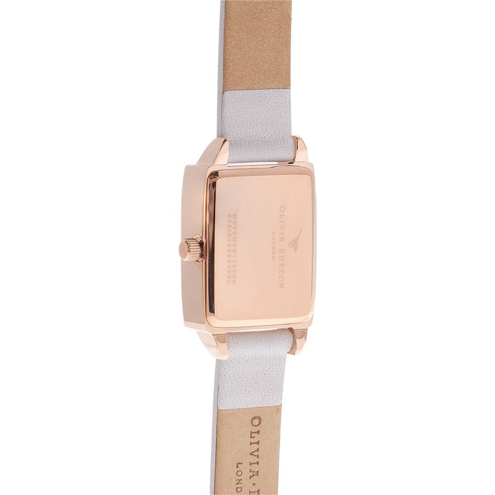 Olivia Burton 3D Bee Blush & Rose Gold Rectangular Watch