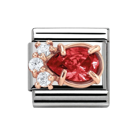 Nomination Couture Rose Gold & Red Crystal Charm