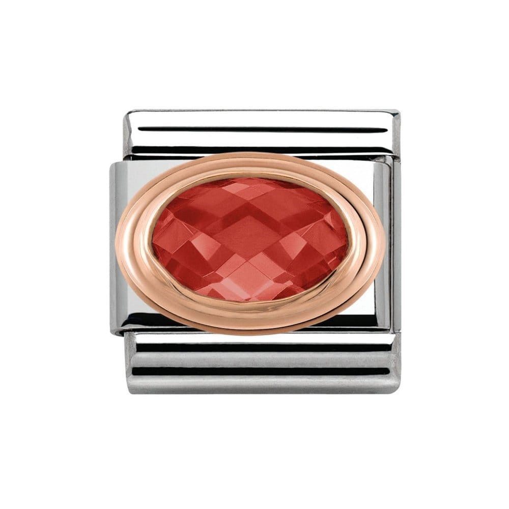 Nomination Rose Gold Faceted Red Crystal Charm