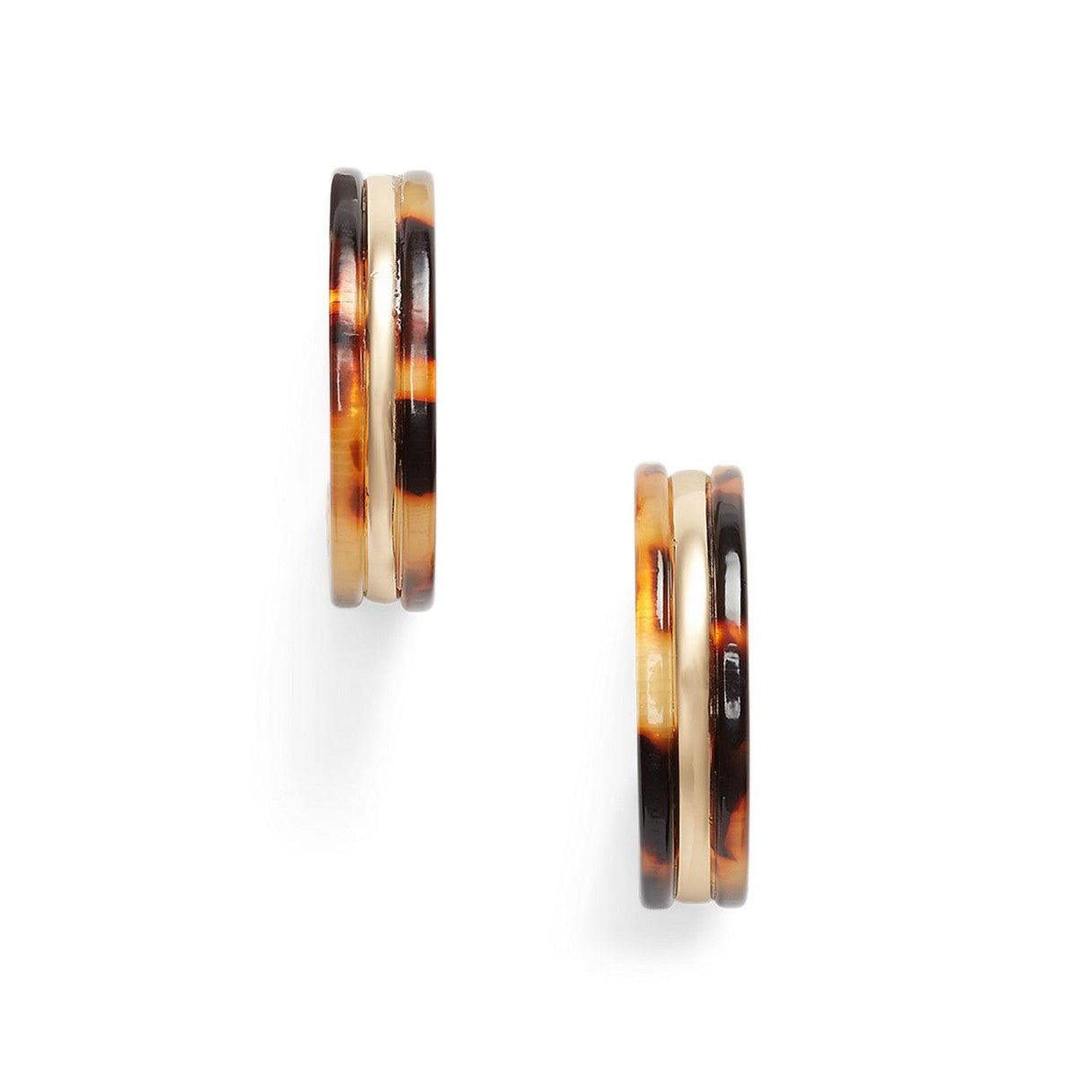 Lauren Ralph Lauren Gold Tone & Tortoise Hoop Earrings
