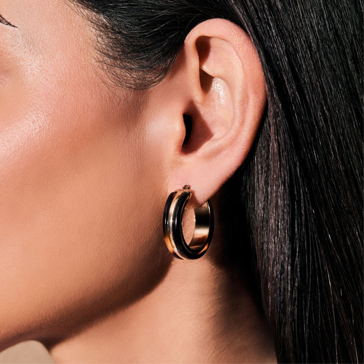Lauren Ralph Lauren Gold Tone & Tortoise Hoop Earrings