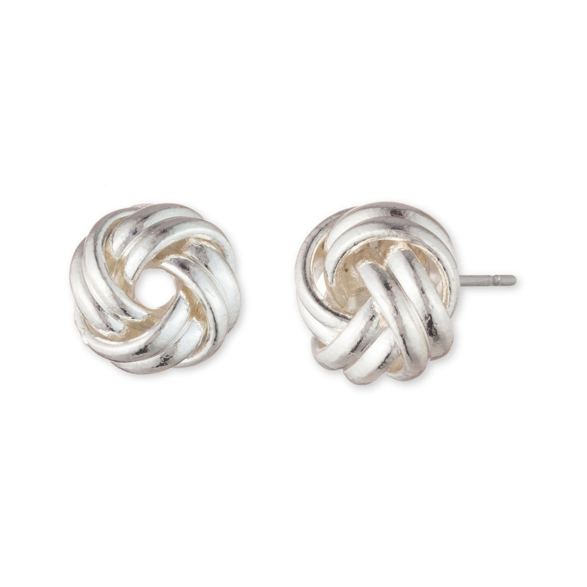 Lauren Ralph Lauren Silver Tone Knot Stud Earrings