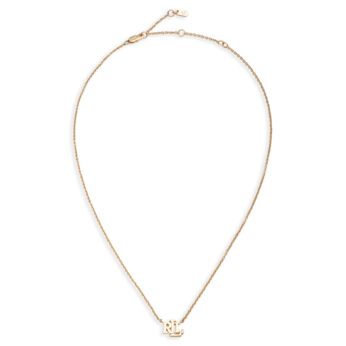 Lauren Ralph Lauren Gold Tone Logo Pendant