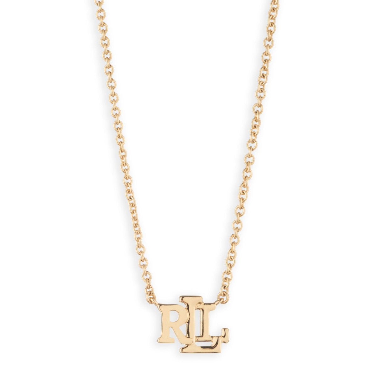 Lauren Ralph Lauren Gold Tone Logo Pendant