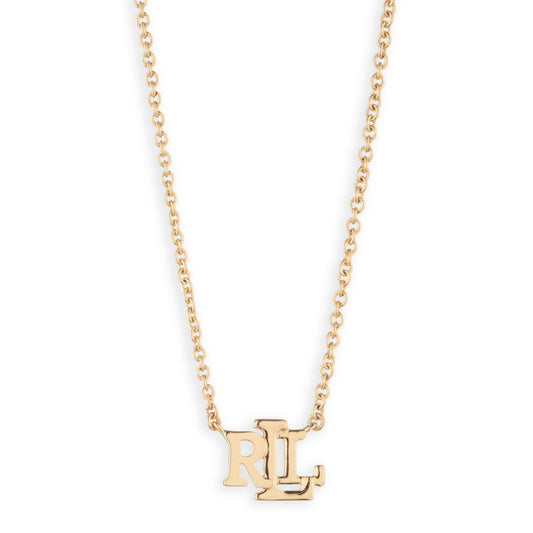 Lauren Ralph Lauren Gold Tone Logo Pendant