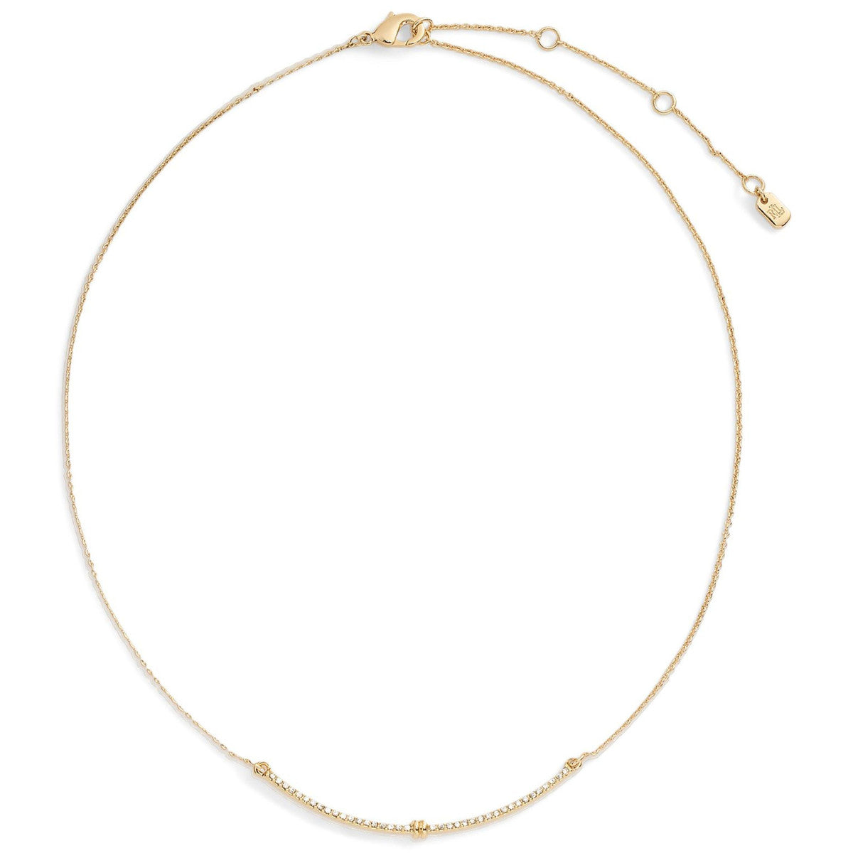 Lauren Ralph Lauren Gold Tone Pavé Frontal Necklace