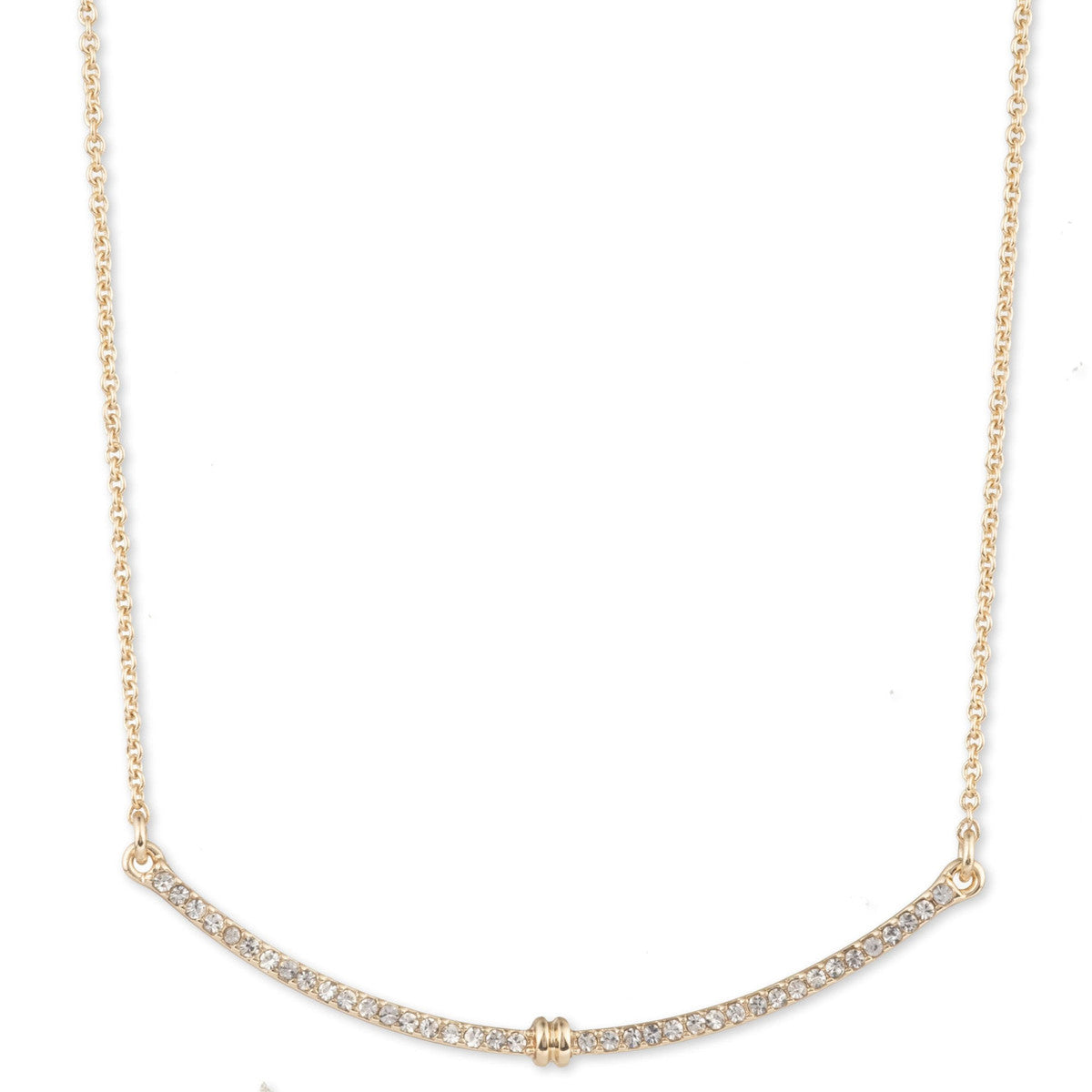Lauren Ralph Lauren Gold Tone Pavé Frontal Necklace