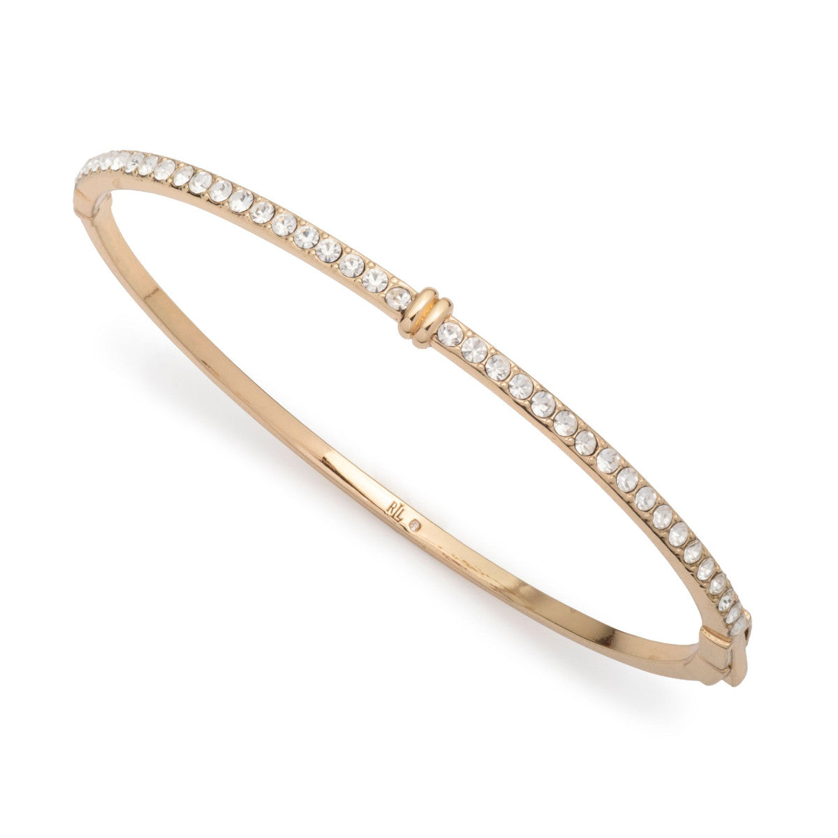 Lauren Ralph Lauren Gold Tone Pavé Hinge Bangle