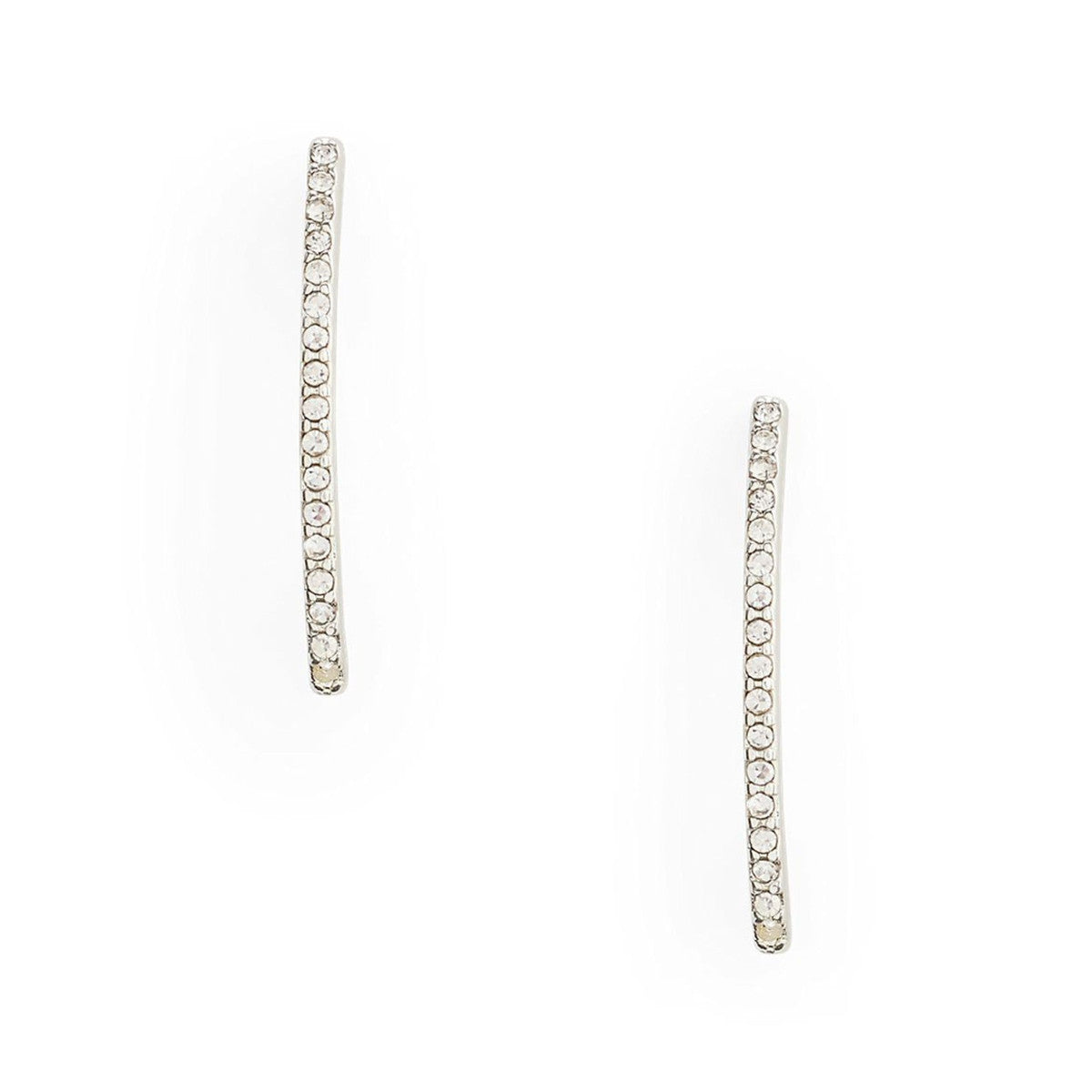 Lauren Ralph Lauren Silver Tone Pavé Threader Earrings